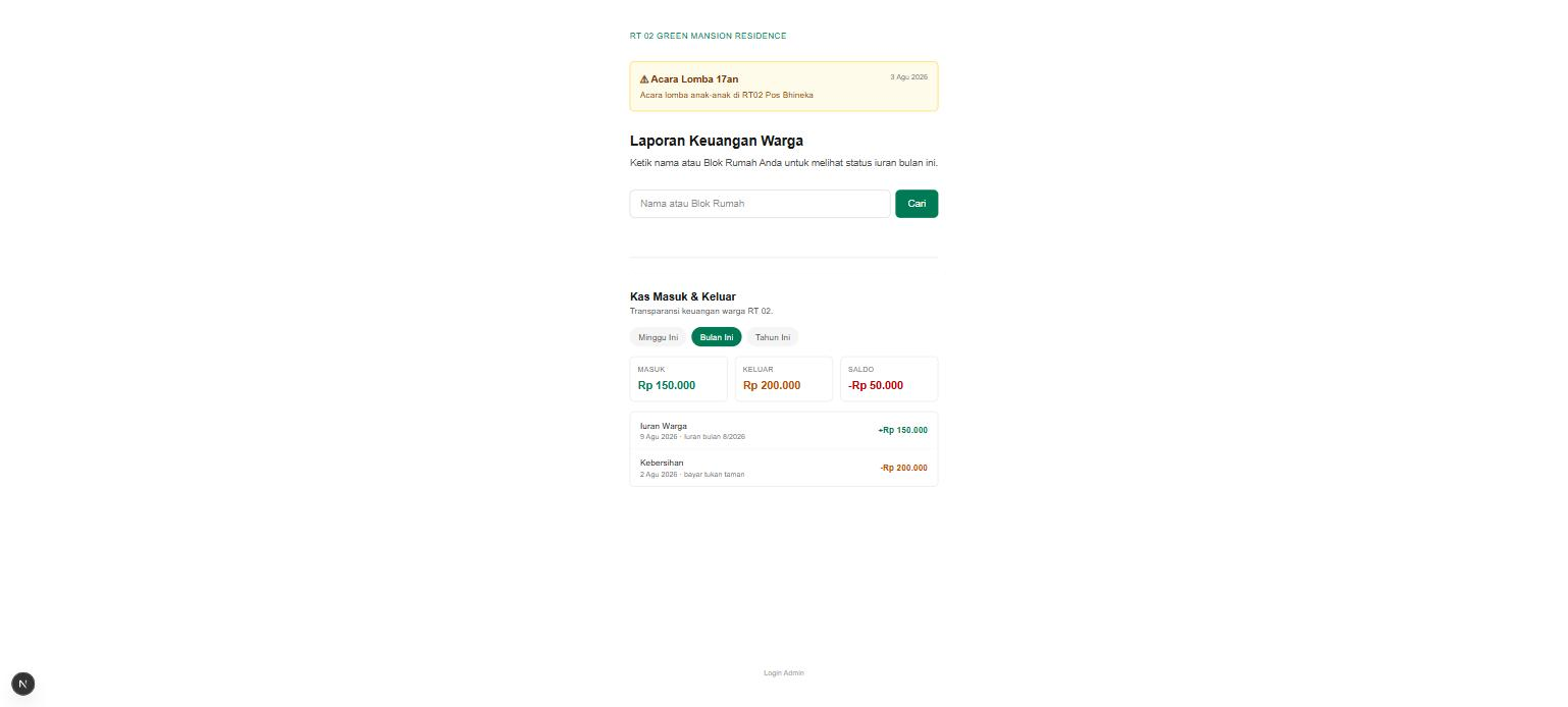 Laporan Keuangan RT screenshot